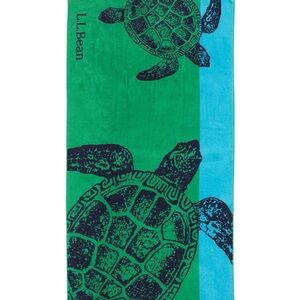 L.L. Bean Sea Turtle Beach Towel in Green and Blue